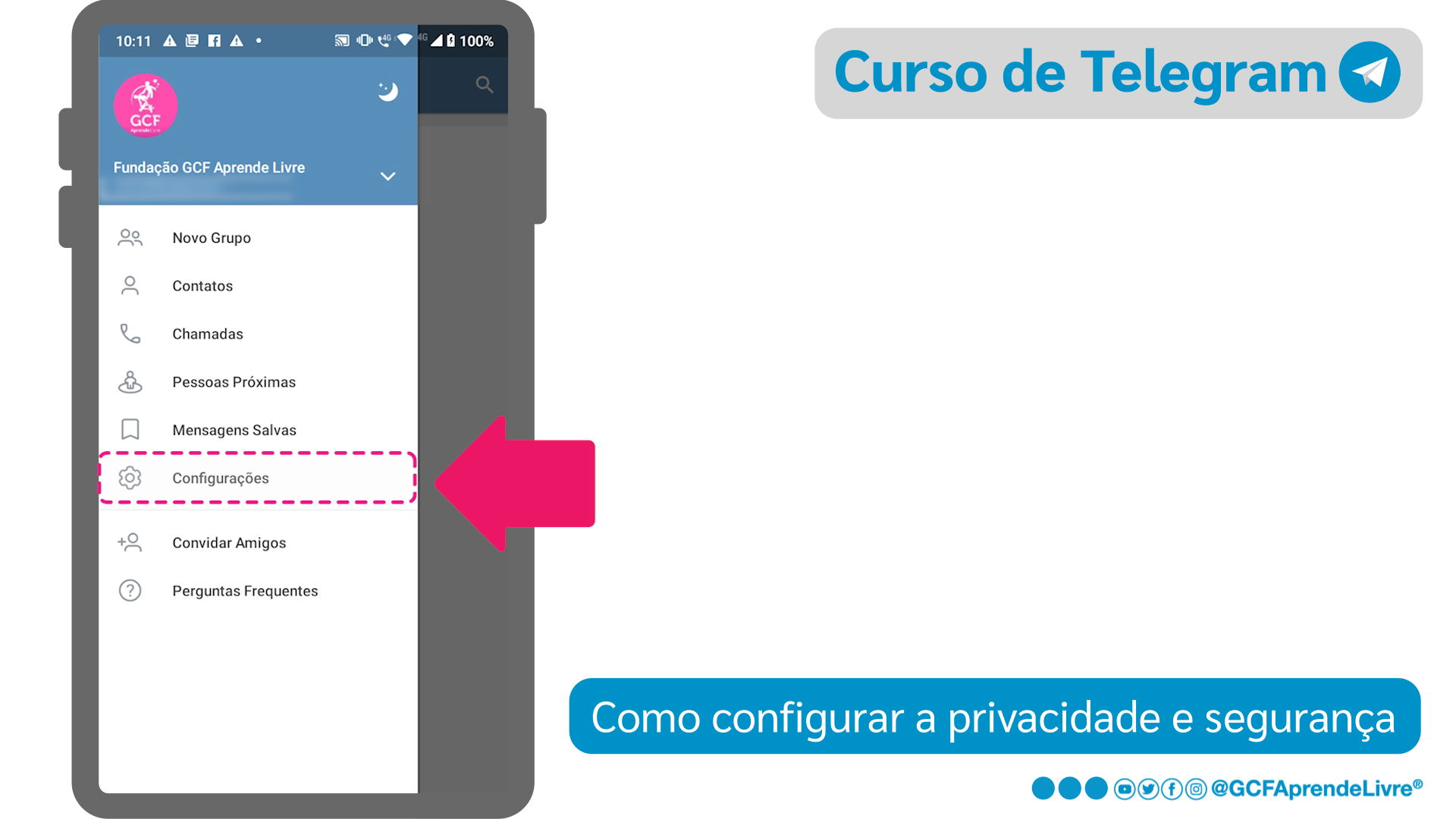 Como configurar a privacidade e seguranca do Telegram - passo 2